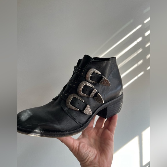 Musse and Cloud Black Buckle Ankle Boots Size 40 - Picture 3 of 14